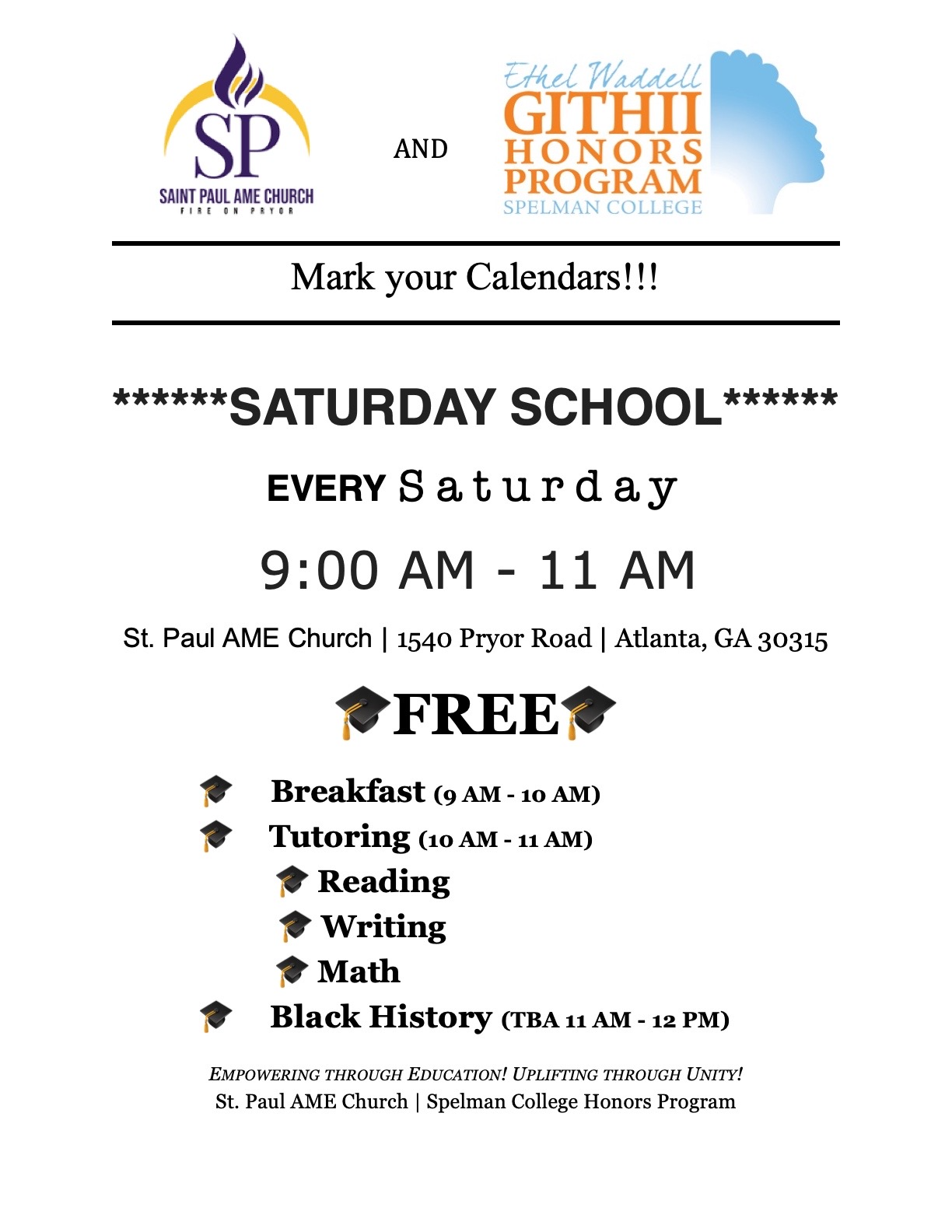 Attend Saturday School partnered with Spelman College